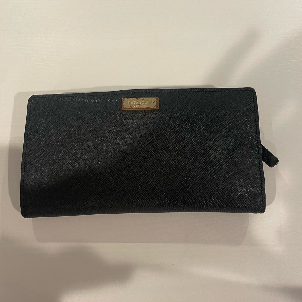 Kate Spade Black Leather Envelope Walllet